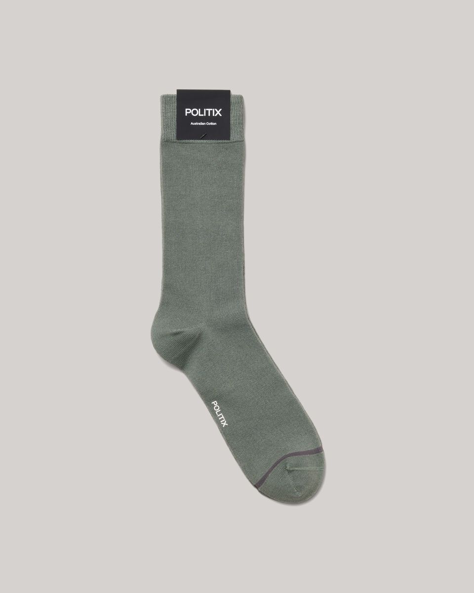 Australian Cotton Blended Sock, Khaki, hi-res